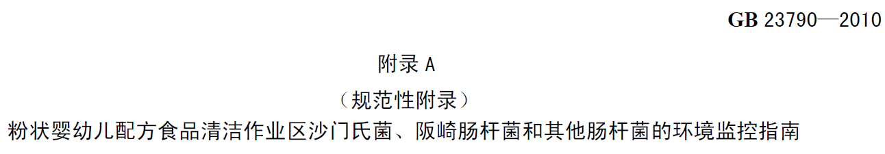 嬰配乳粉生產企業環境微生物監測(二) ——監測項目 嬰配乳粉生產企業環境微生物監測(二) ——監測項目